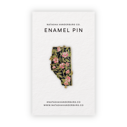 Alberta Provincial Wild Rose Enamel Pin