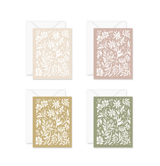 Blank Wildflower Card - Gold