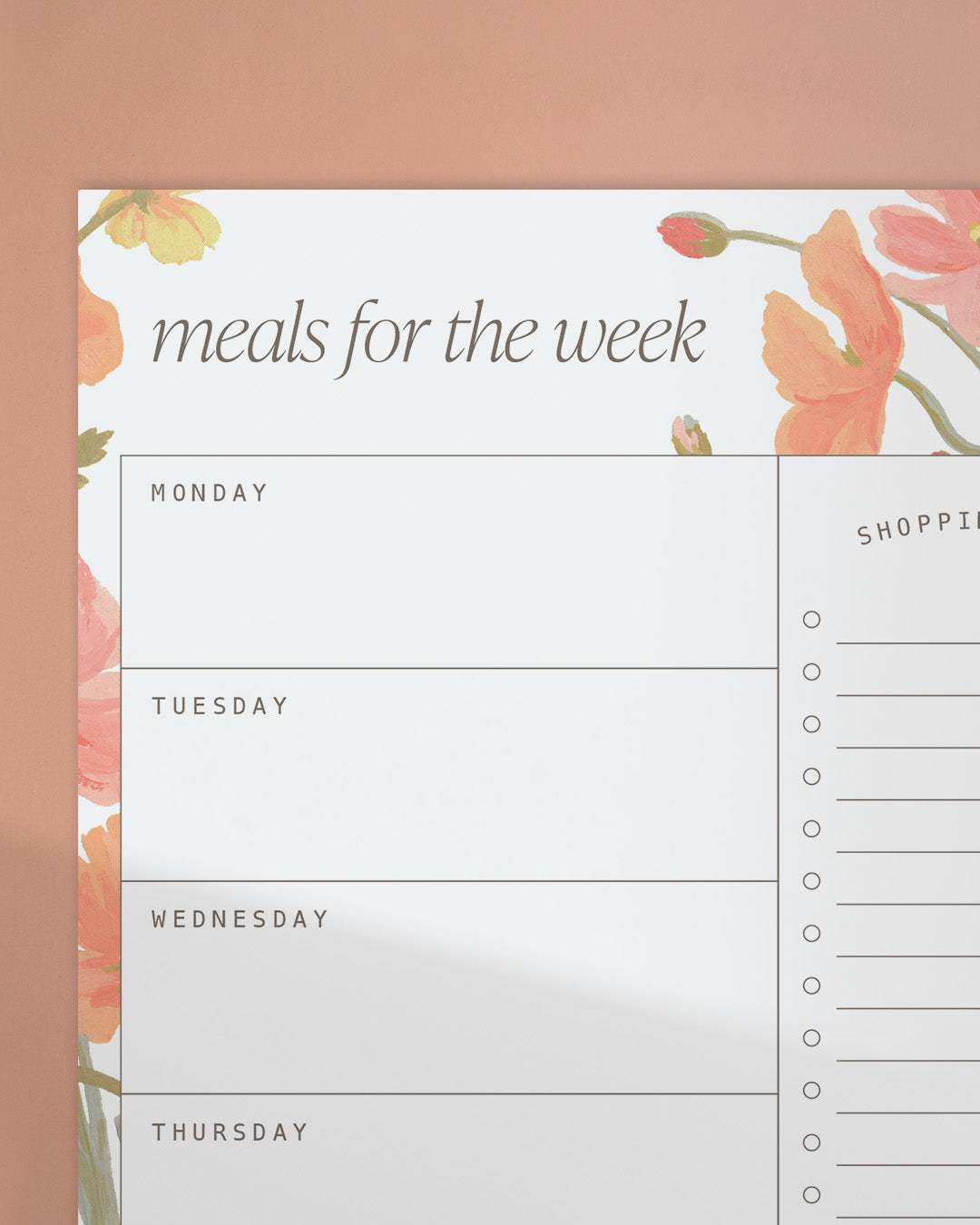 Poppies Magnetic Meal Planner