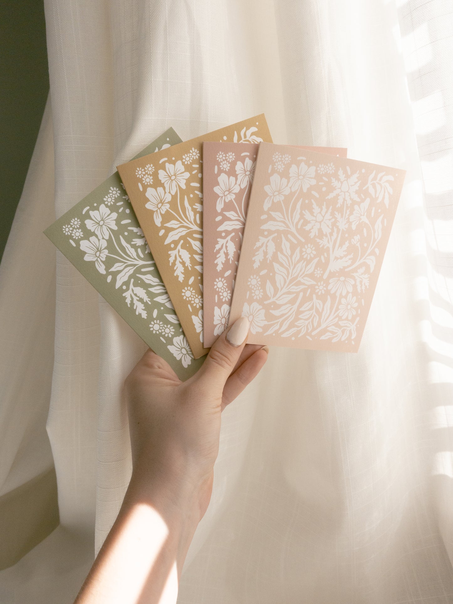 Blank Wildflower Card - Gold