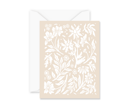 Blank Wildflower Card - Light Pink