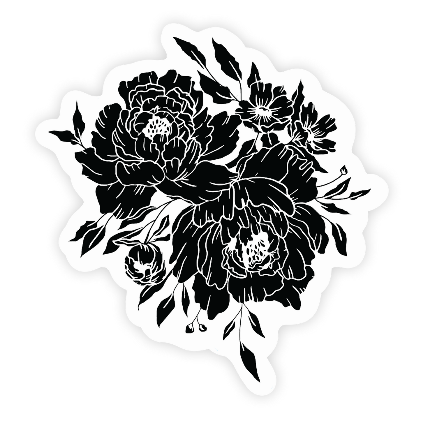 Minimalist Peony Sticker