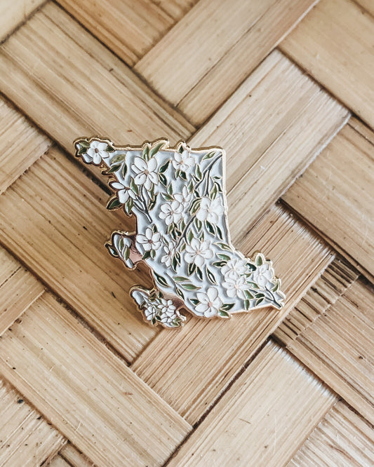 British Columbia Pacific Dogwood Enamel Pin