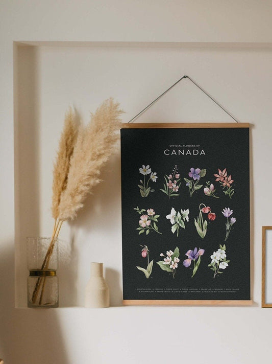Official Flowers of Canada Print - Dark