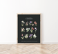 Official Flowers of Canada Print - Dark