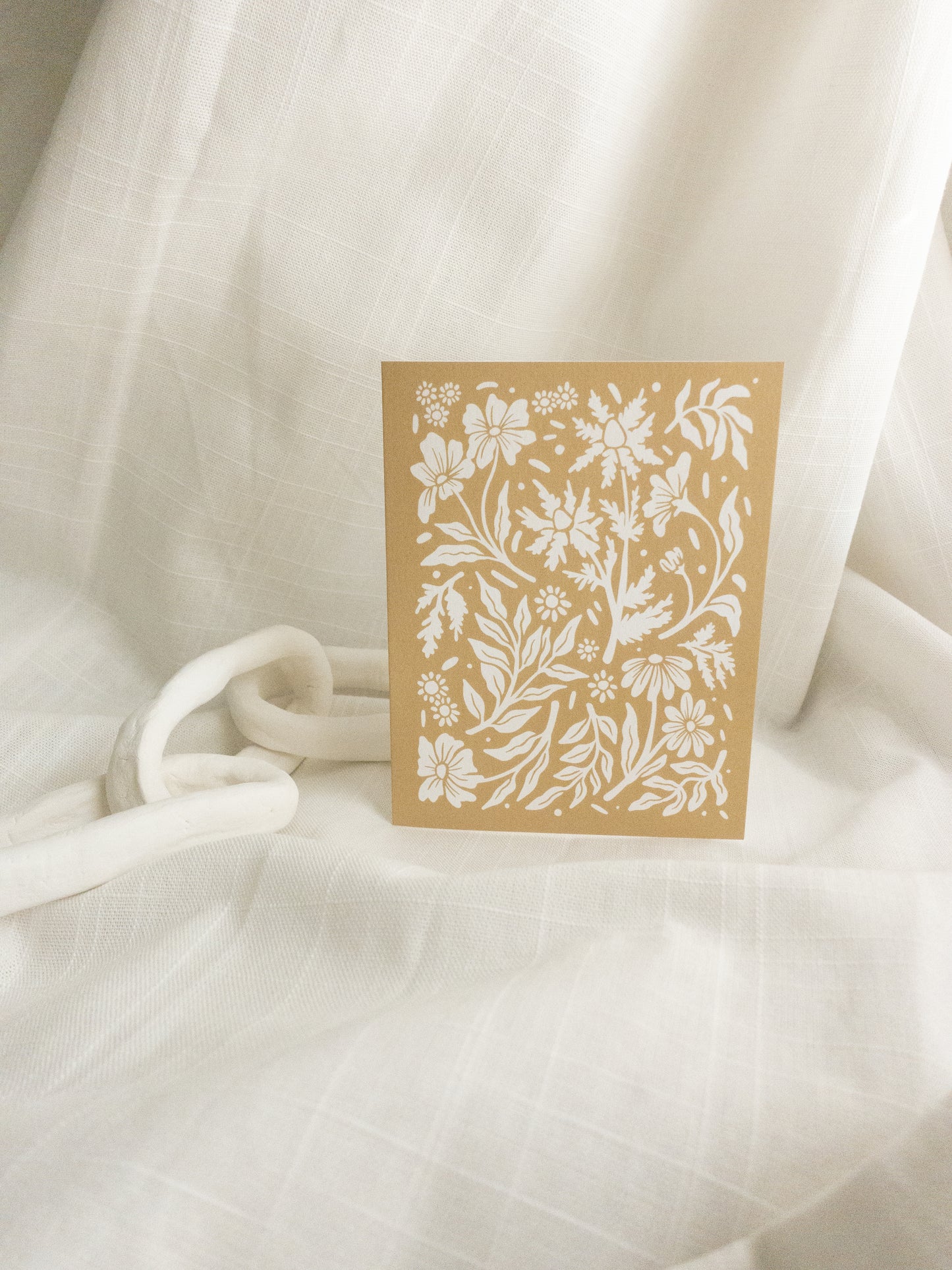 Blank Wildflower Card - Gold