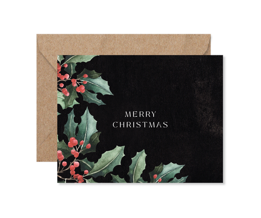 Holly Merry Christmas Card