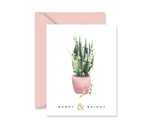 Merry & Bright Snake Plant Card