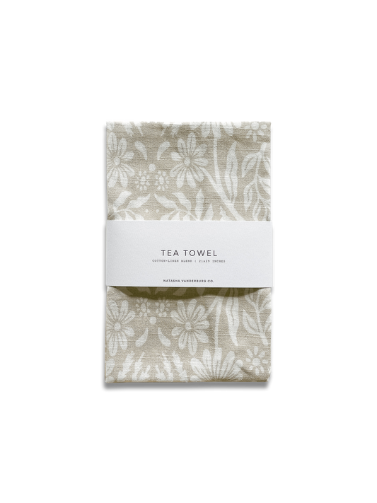 Wildlfower Tea Towel - Oat Milk