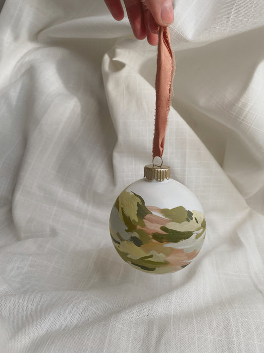 Hand Painted Glass Bauble Ornament 3